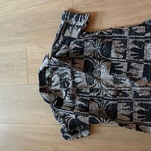 Fashion Nova Kids Black and Gray Button Down Shirt